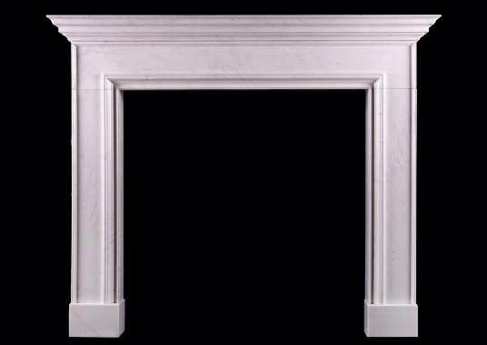 An English fireplace in white marble