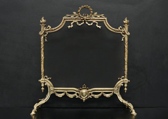 A 19th century English Regency style brass firescreen