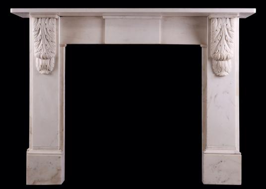 A Victorian fireplace in Statuary white marble