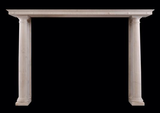 A classical Regency fireplace in white Statuary marble