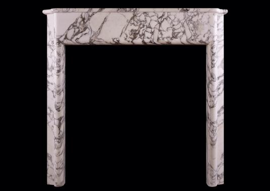 An Italian Arabescato marble fireplace in the Art Deco style
