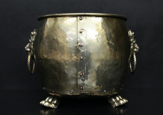 An English brass log/coal bucket