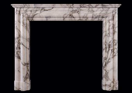 An Architectural fireplace in Arabescato marble