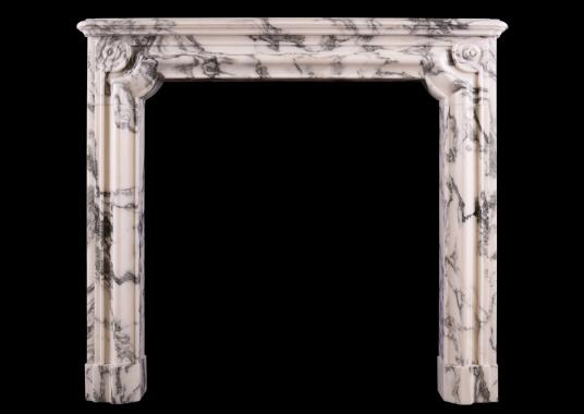 A French marble fireplace in the Napoleonic style