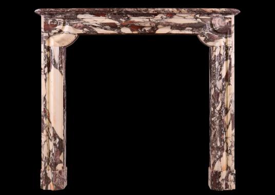 A Breche Violette French marble fireplace