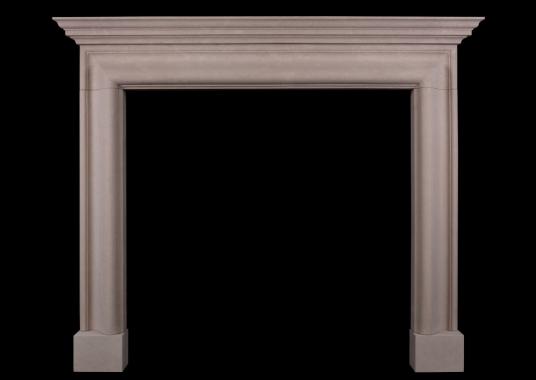 A bolection fireplace with moulded shelf