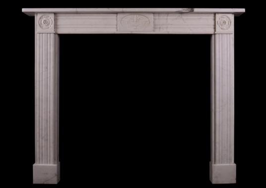 A period Regency fireplace in Statuary white marble
