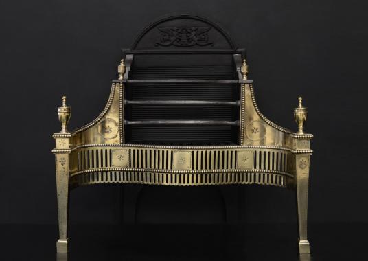 A Georgian style brass firegrate by Thomas Elsley