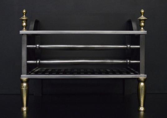 A simple brass and steel firegrate