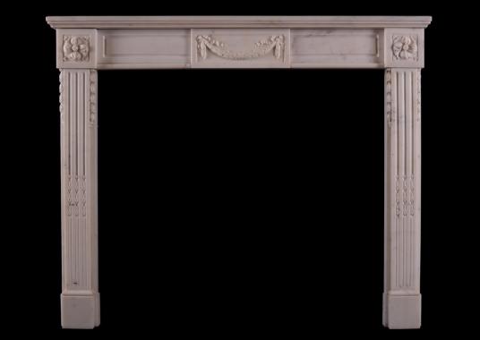 A Regency marble fireplace in Statuary marble