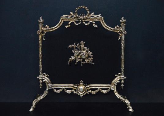 A 19th century English Regency style brass firescreen