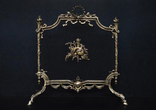 An English Regency style brass firescreen