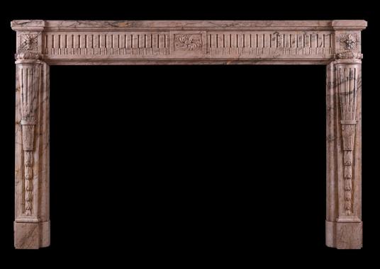 A French Louis LXVI Sarrancolin marble fireplace