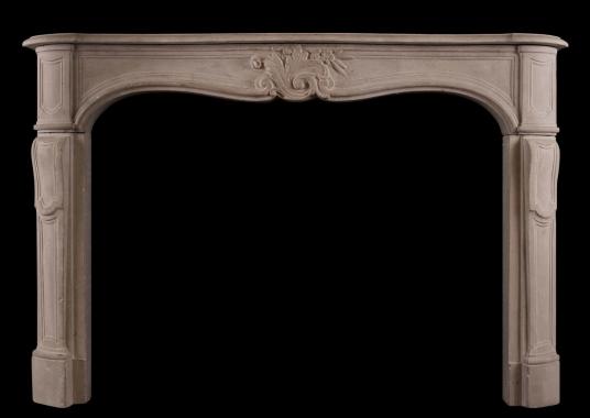 A French Louis XV limestone fireplace