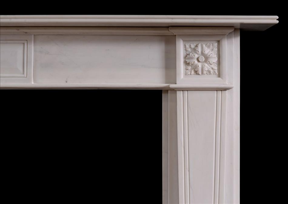 A Regency Style White Marble Fire Surround