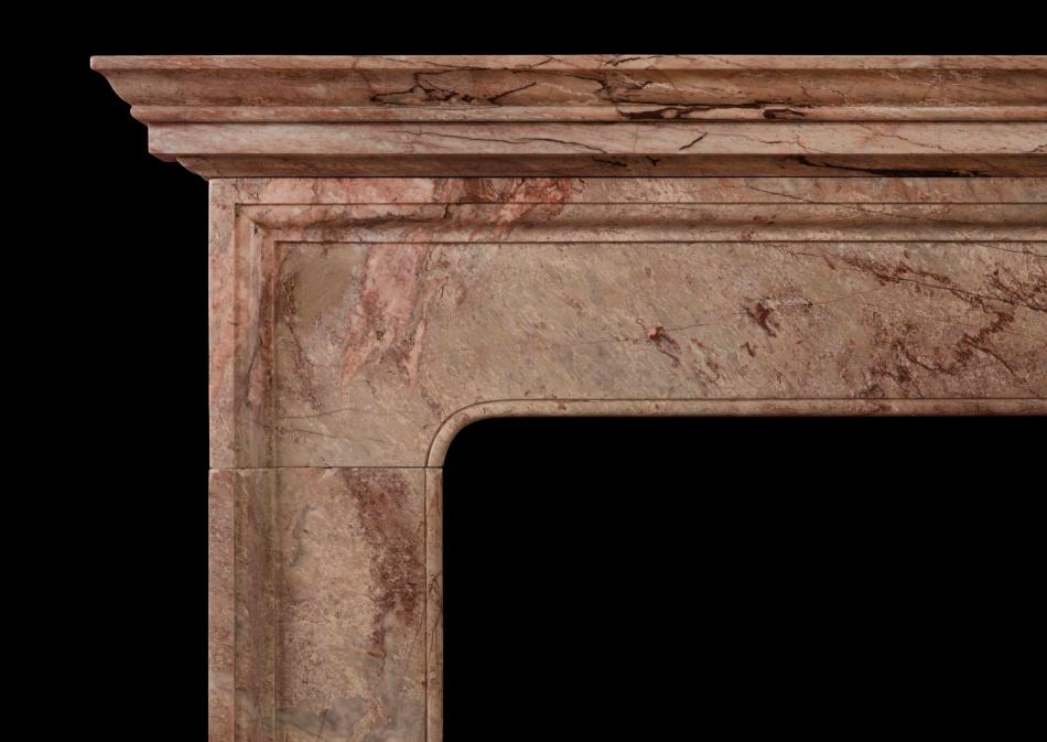 An English fireplace in Rose Vif des Pyreneese marble