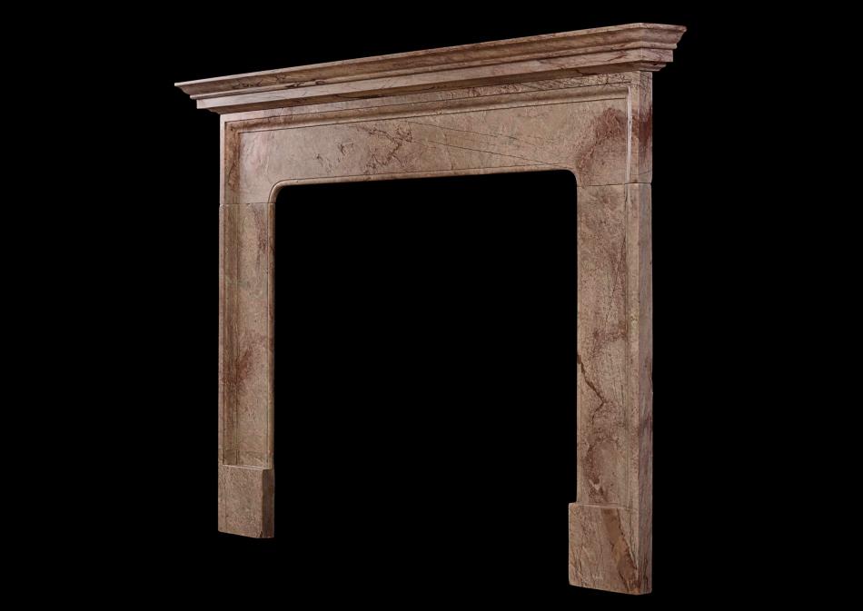 An English fireplace in Rose Vif des Pyreneese marble