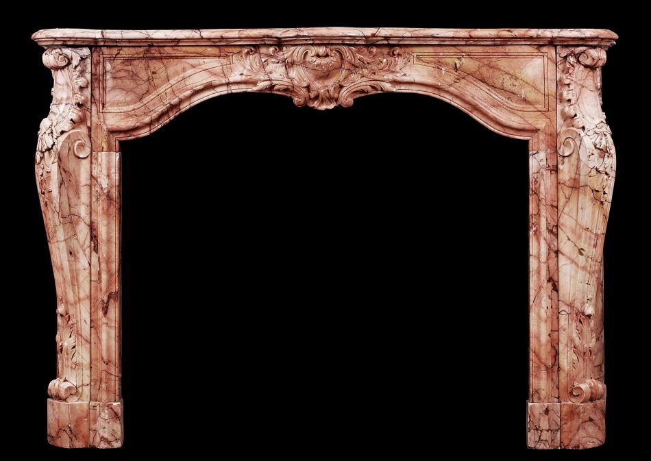 An 18th century French transitional Louis XIV/XV marble fireplace