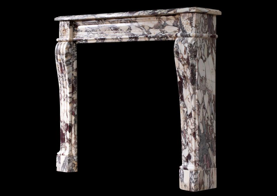A fine quality Breche Violette marble fireplace