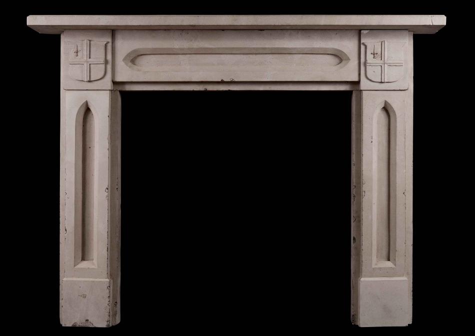 An English stone fireplace - Gothic style
