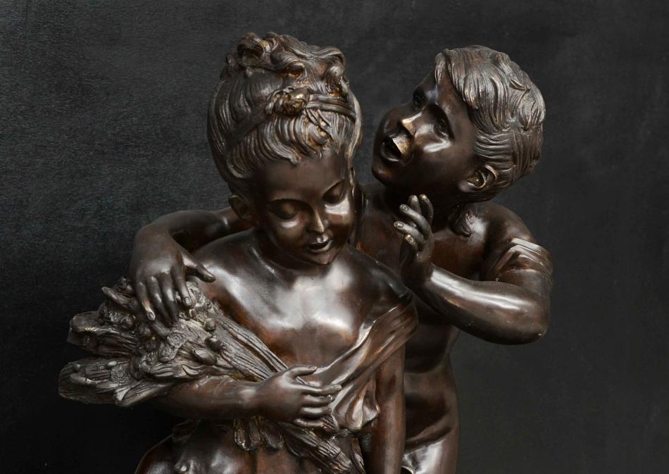 A Large Bronze Sculpture by Well Known Parisian Artist August Moreau