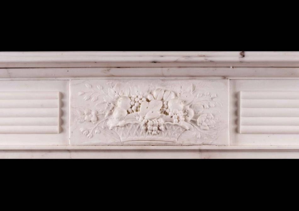 A Large English Period Regency Fireplace in Statuary Marble
