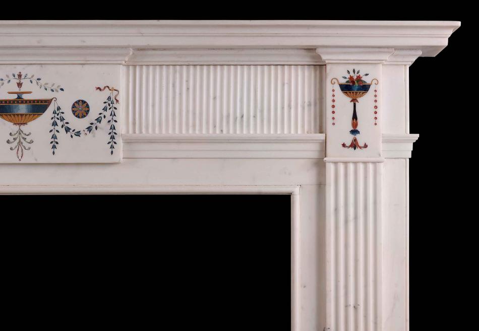 An Irish Statuary Antique marble fireplace in the manner of Pietro Bossi