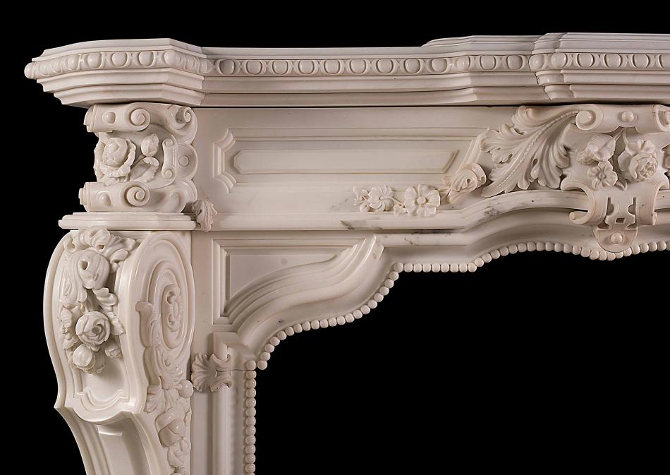 A very impressive carved Statuary antique marble fireplace