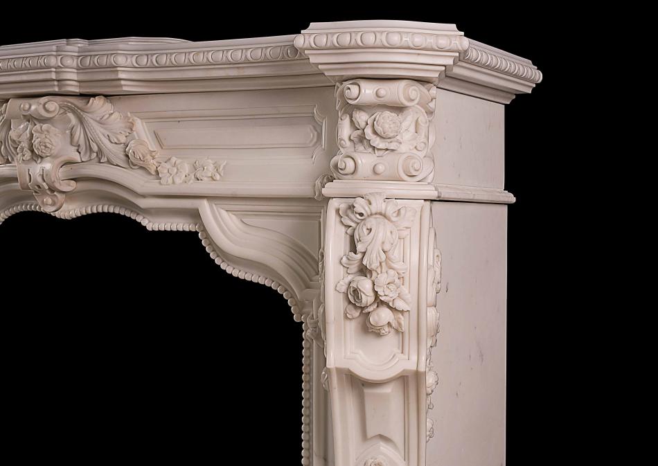 A very impressive carved Statuary antique marble fireplace