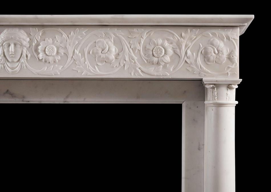A 19th century Statuary marble antique fireplace