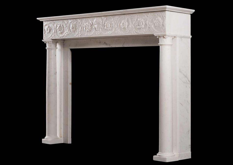 A 19th century Statuary marble antique fireplace