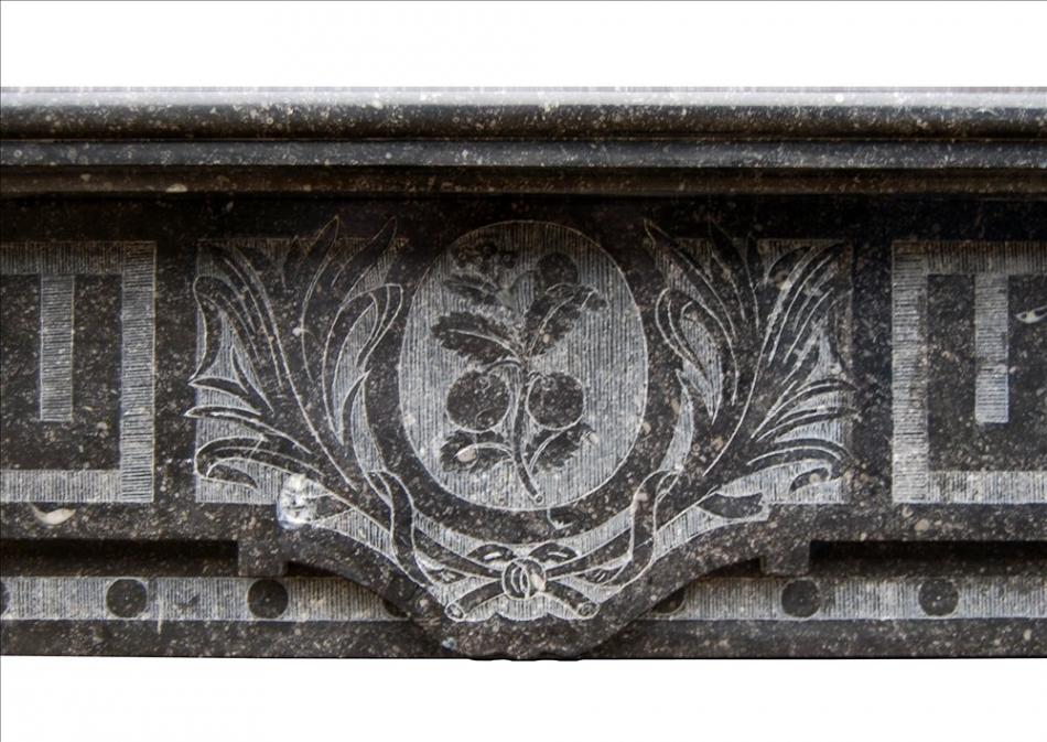 A French Arts and Crafts fireplace in Belgian Fossil marble