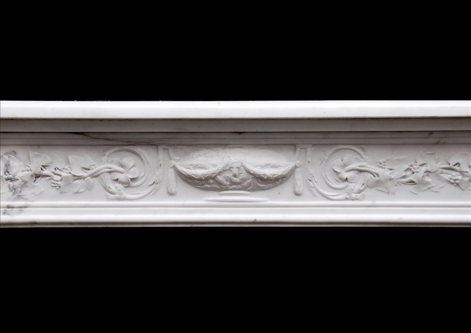 A Period 18th century French Louis XVI Statuary marble fireplace