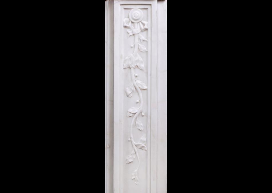 A late 18th century Louis XVI Statuary marble fireplace