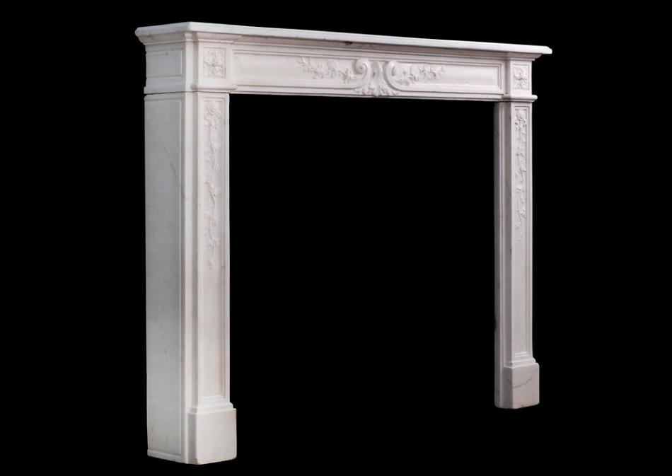 A late 18th century Louis XVI Statuary marble fireplace