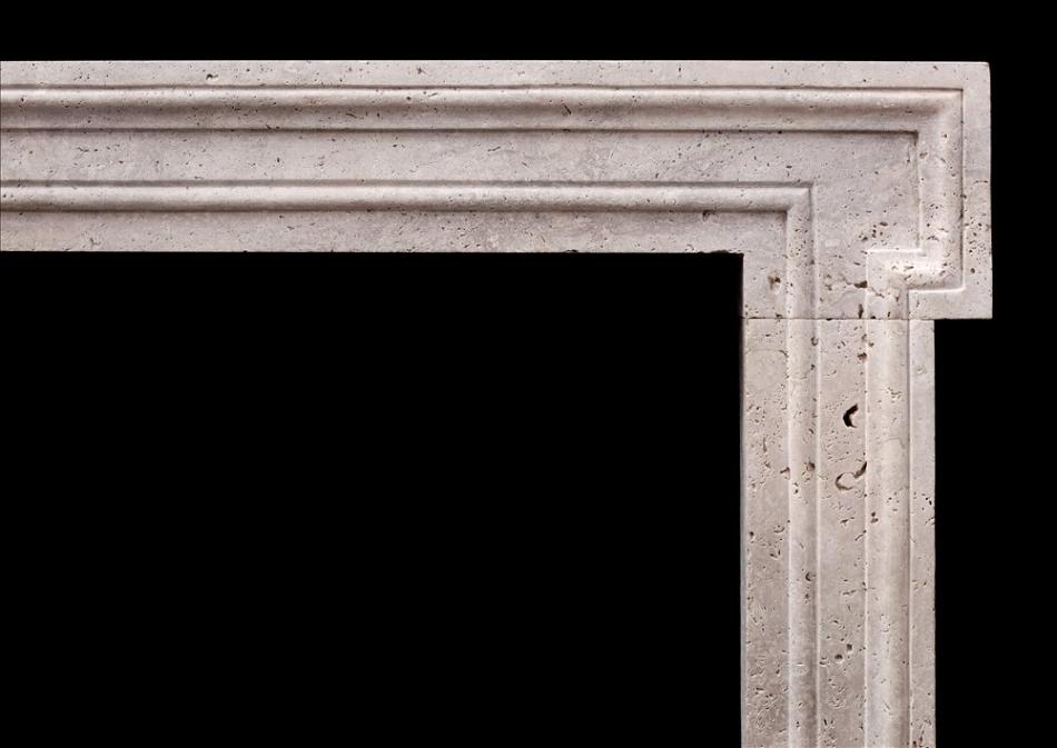 A French Louis XVI style fireplace in Bourgogne stone