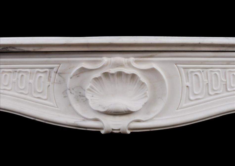A quality 18th century antique Italian fireplace in Statuary marble