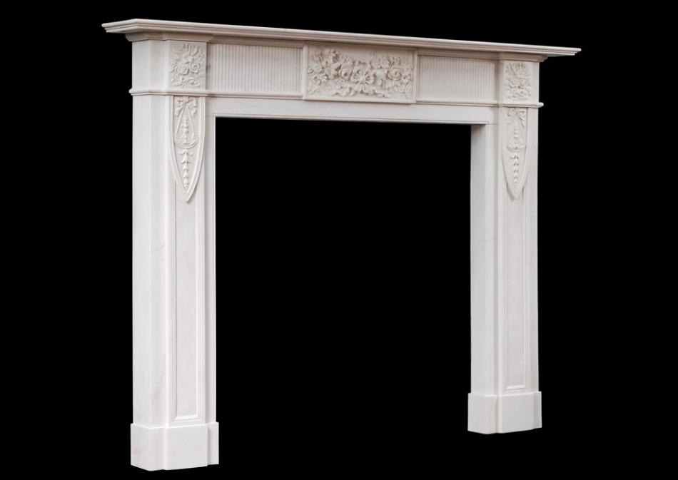 An English marble fireplace in the Georgian style