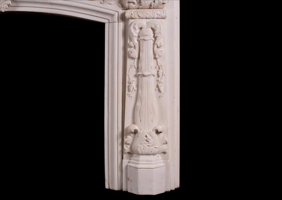A fine quality late Regency Statuary marble fireplace. Circa 1830