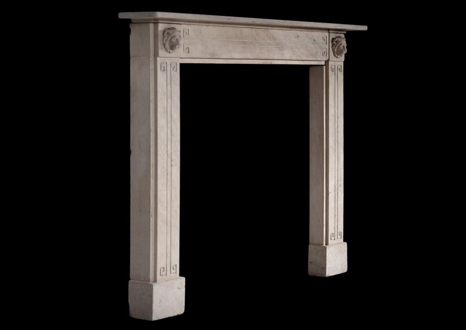 A Fine quality Period Regency limestone chimneypiece with carved lions