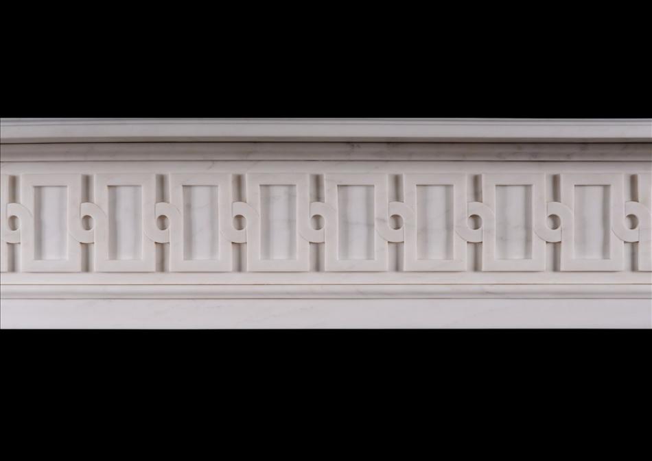 A Chippendale Inspired White Marble Fire Surround