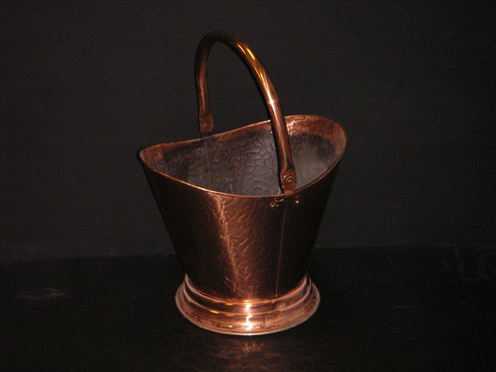A simple copper coal bucket Antique Fireplaces and Surrounds