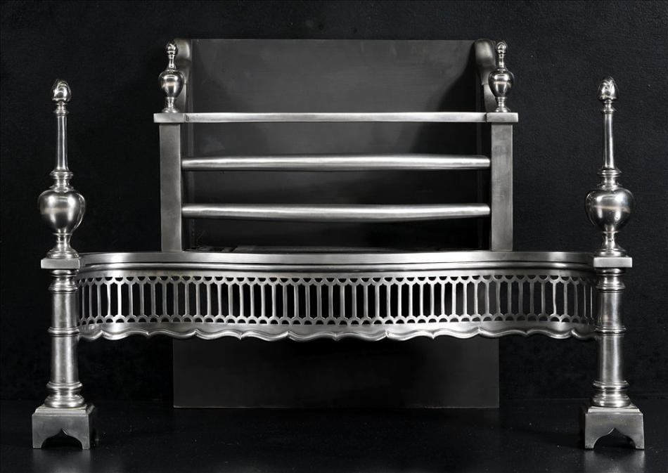 An English polished steel firegrate