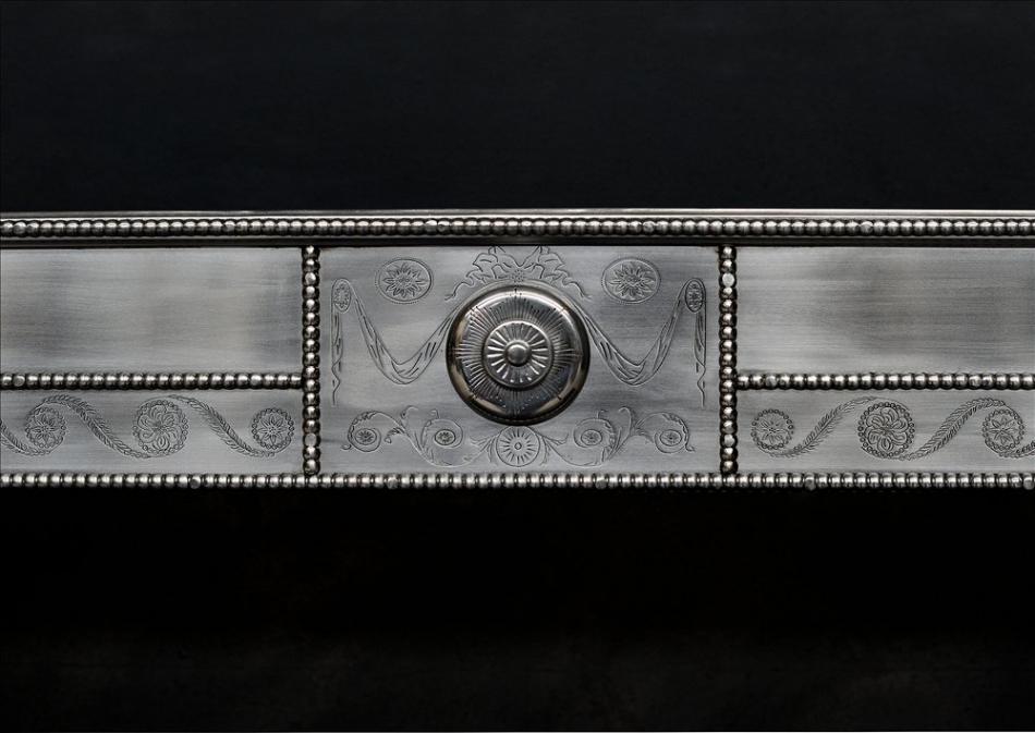 A fine quality engraved George III style steel register grate