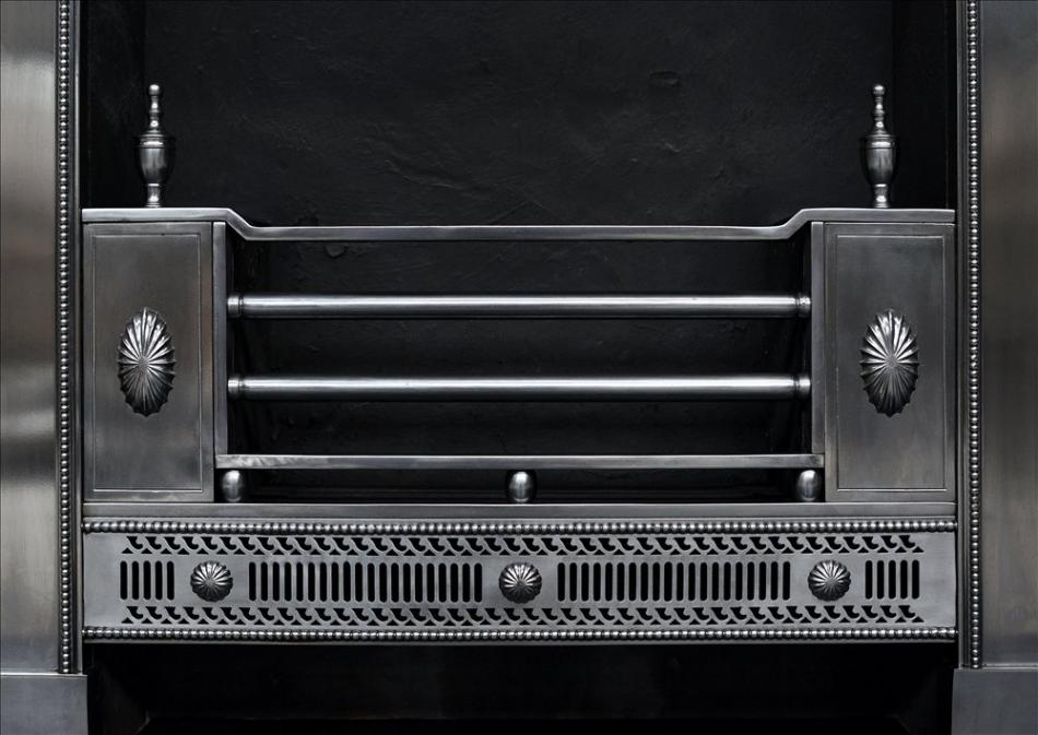 A classical George III style steel register grate