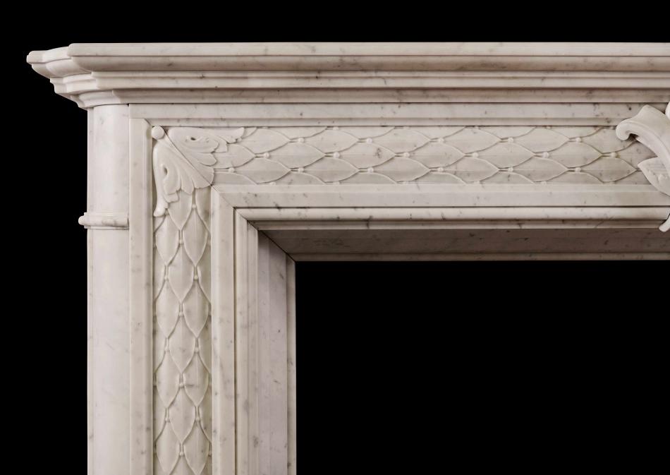 A 19th century Statuary white marble fireplace