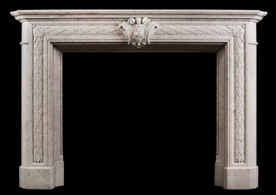 A 19th century Statuary white marble fireplace