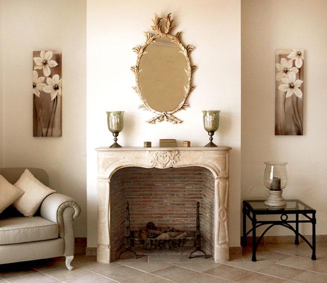 Limestone Louis XV with briquettes