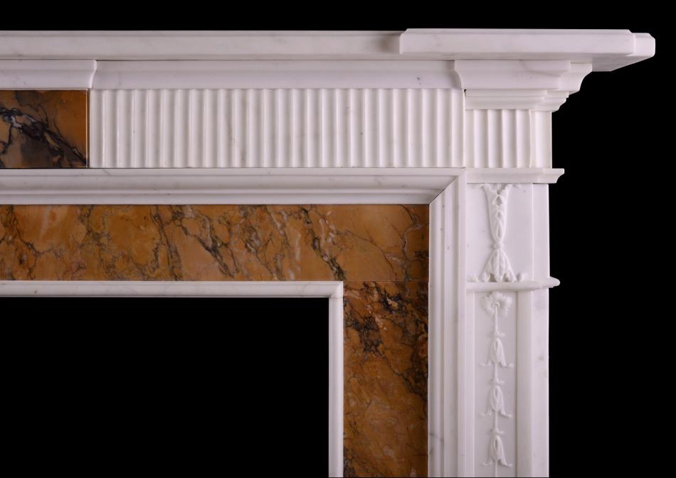 An English Statuary and Siena marble fireplace