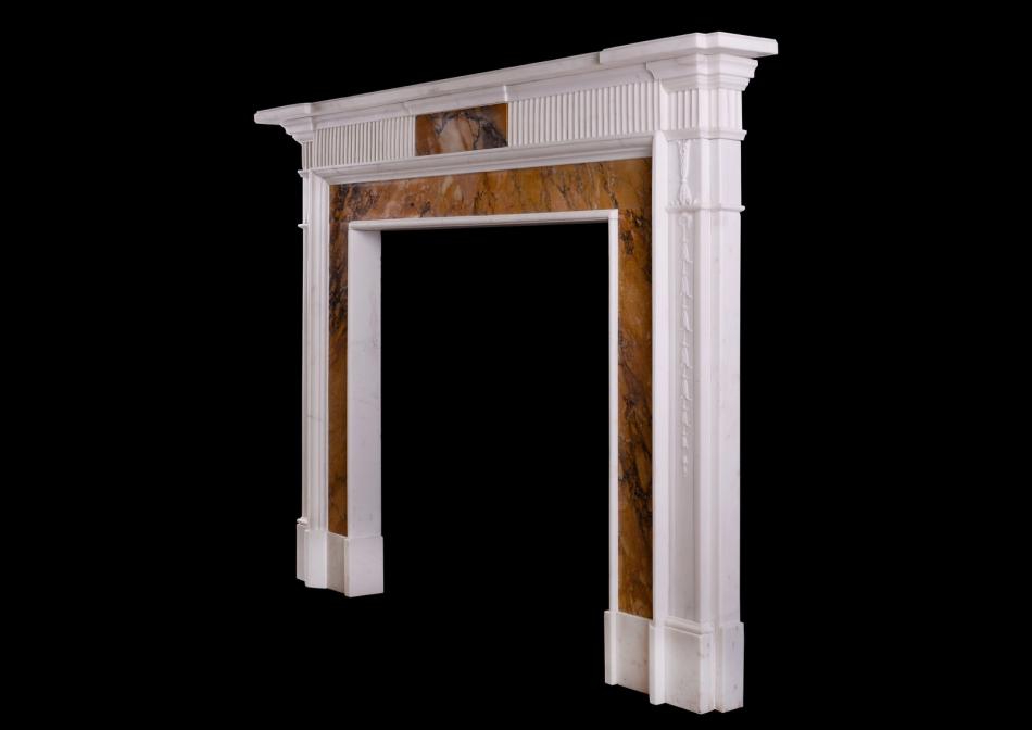 An English Statuary and Siena marble fireplace